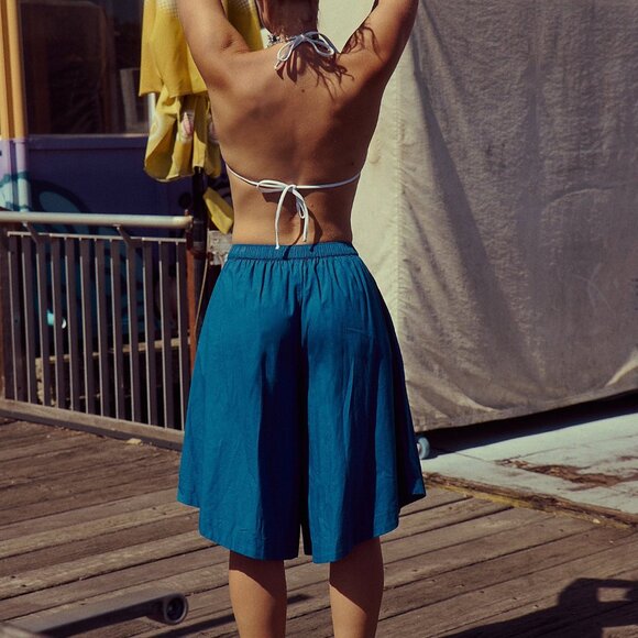 NWT Free People Free-est Lucca Culotte Shorts in Deep Blue Sea - Picture 2 of 4